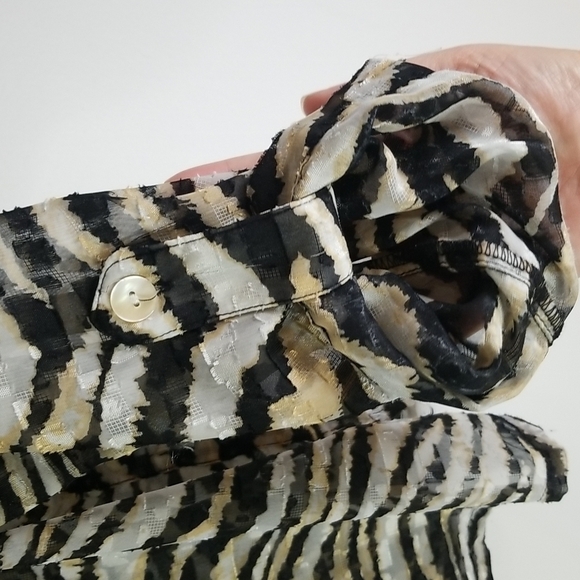 Ruby Rd Zebra Print Button Down Jacket Blouse 12 Petite - Picture 2 of 7